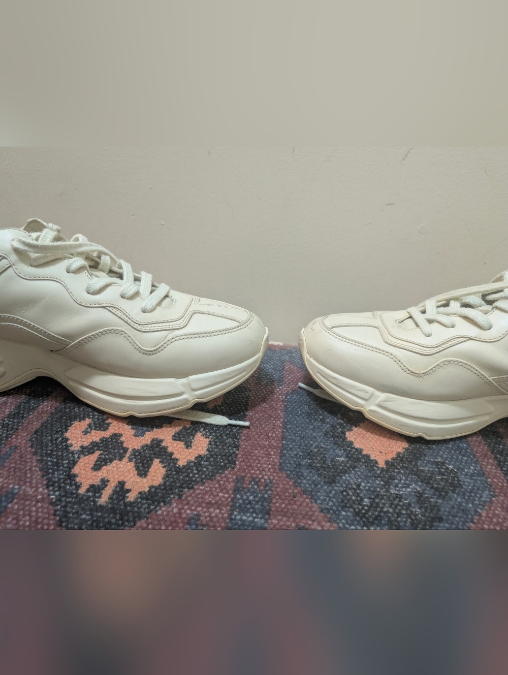 Gucci Rhyton Cream Leather Men's Sneakers Size US 9, Gucci 8 - Picture 6 of 15